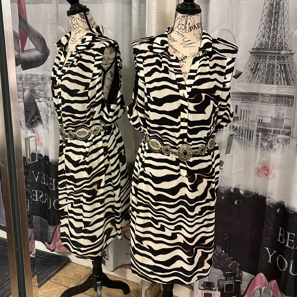 NWT Worthington Zebra Print Sleeveless Dress